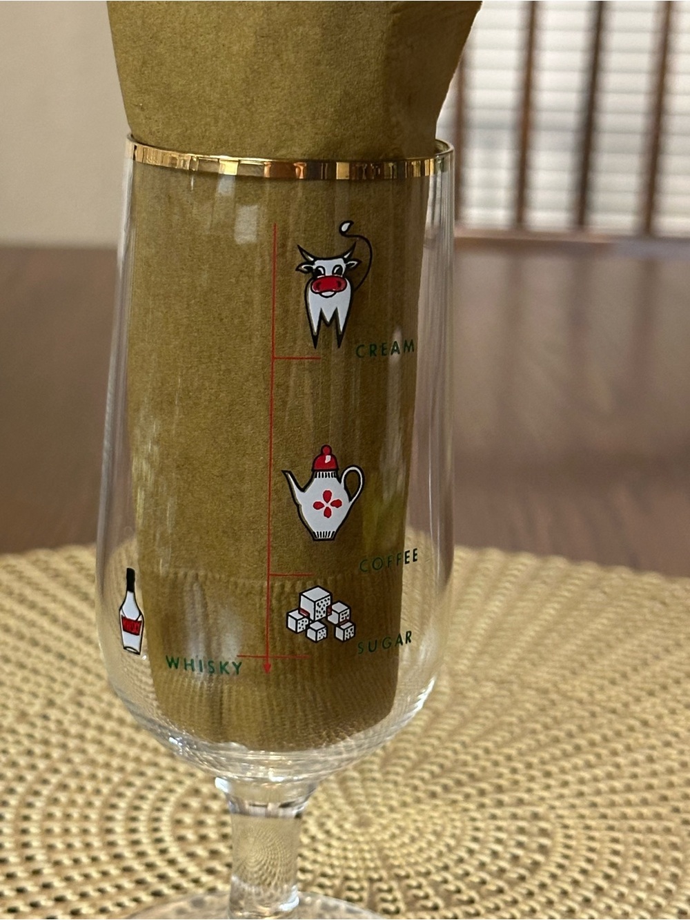 Vintage Irish Coffee Glass with Gold Rim - Clear - Picture 4 of 6
